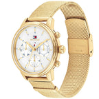 Tommy Hilfiger Signature 1782302 Women's Multi-Function Watch – White & Gold Stainless Steel Mesh Bracelet