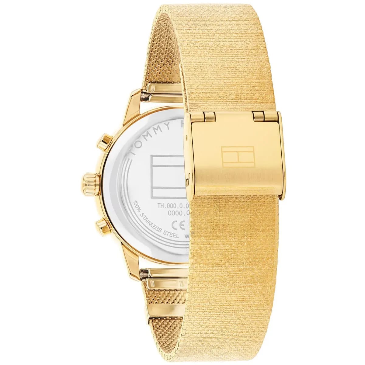 Tommy Hilfiger Signature 1782302 Women's Multi-Function Watch – White & Gold Stainless Steel Mesh Bracelet