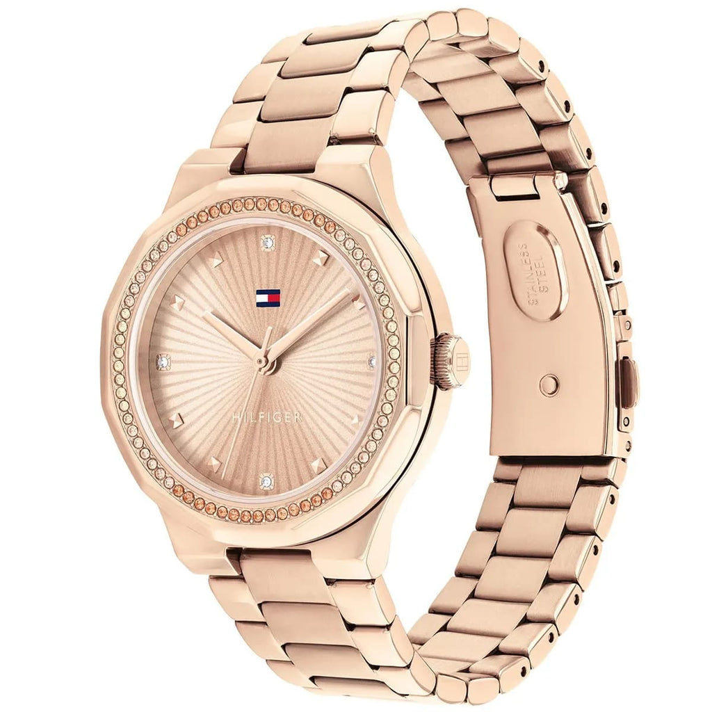 Tommy Hilfiger Signature 1782726 Women's Quartz Watch – Rose Gold Sunray & Rose Gold Stainless Steel Bracelet