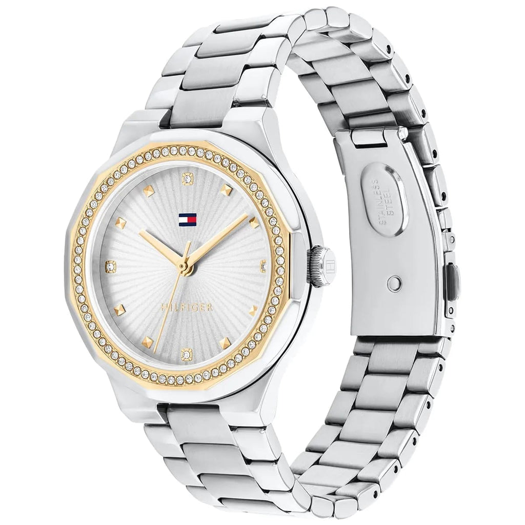 Tommy Hilfiger Signature 1782723 Women's Quartz Watch – Gold Sunray & Two-Tone Silver and Gold Stainless Steel Bracelet