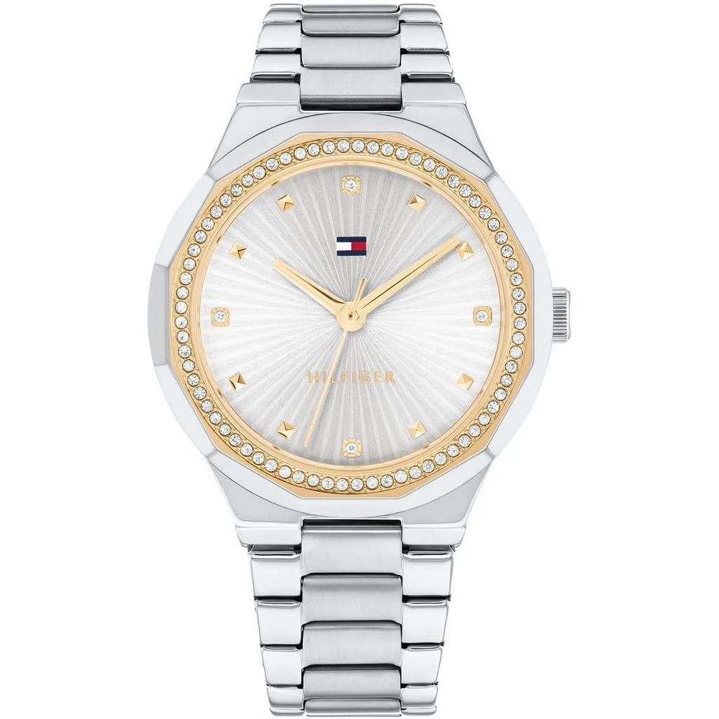 Tommy Hilfiger Signature 1782723 Women's Quartz Watch – Gold Sunray & Two-Tone Silver and Gold Stainless Steel Bracelet