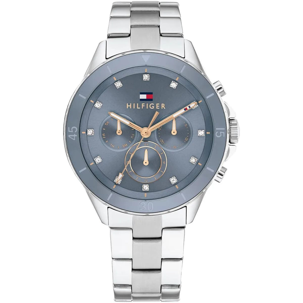 Tommy Hilfiger Mellie 1782708 40mm Women's Multi-Function Watch – Blue & Silver Stainless Steel Bracelet