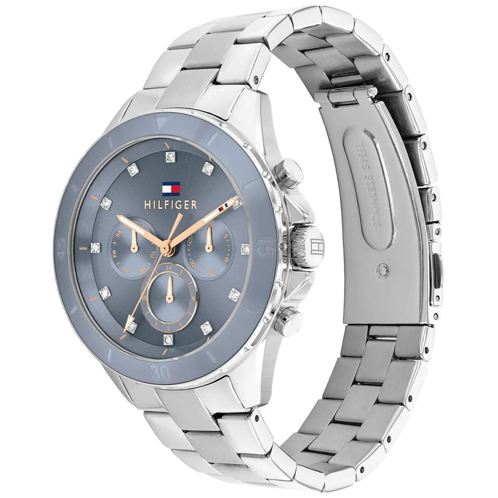 Tommy Hilfiger Mellie 1782708 40mm Women's Multi-Function Watch – Blue & Silver Stainless Steel Bracelet