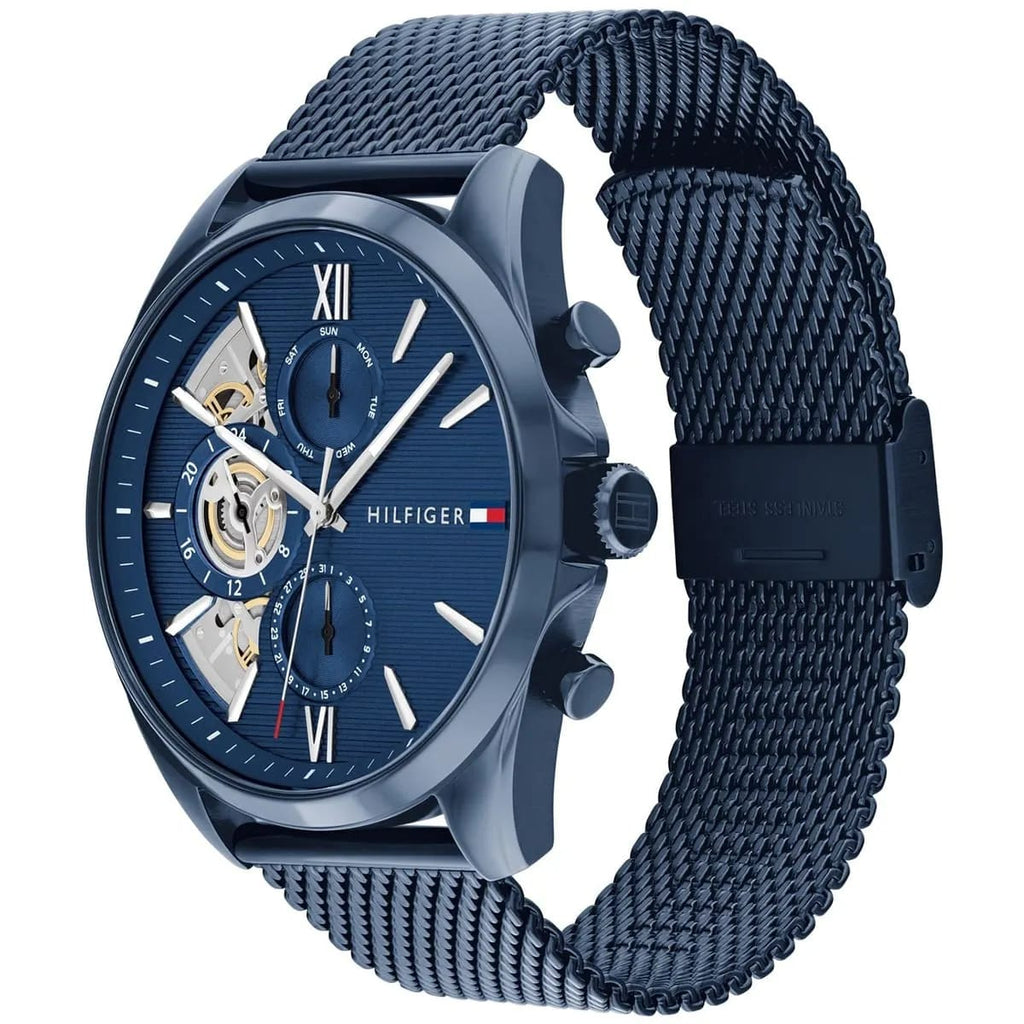 Tommy Hilfiger Shawn 1710648 46mm Men's Multi-Function Watch – Blue & Blue Silicone Strap