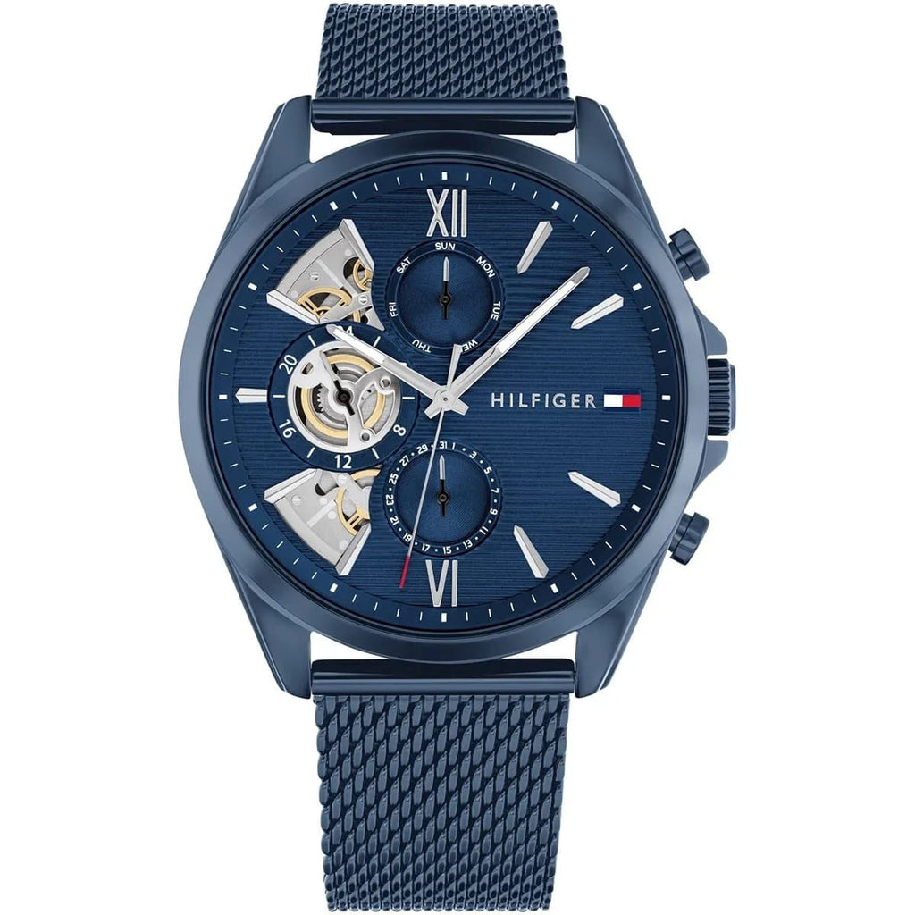 Tommy Hilfiger Shawn 1710648 46mm Men's Multi-Function Watch – Blue & Blue Silicone Strap