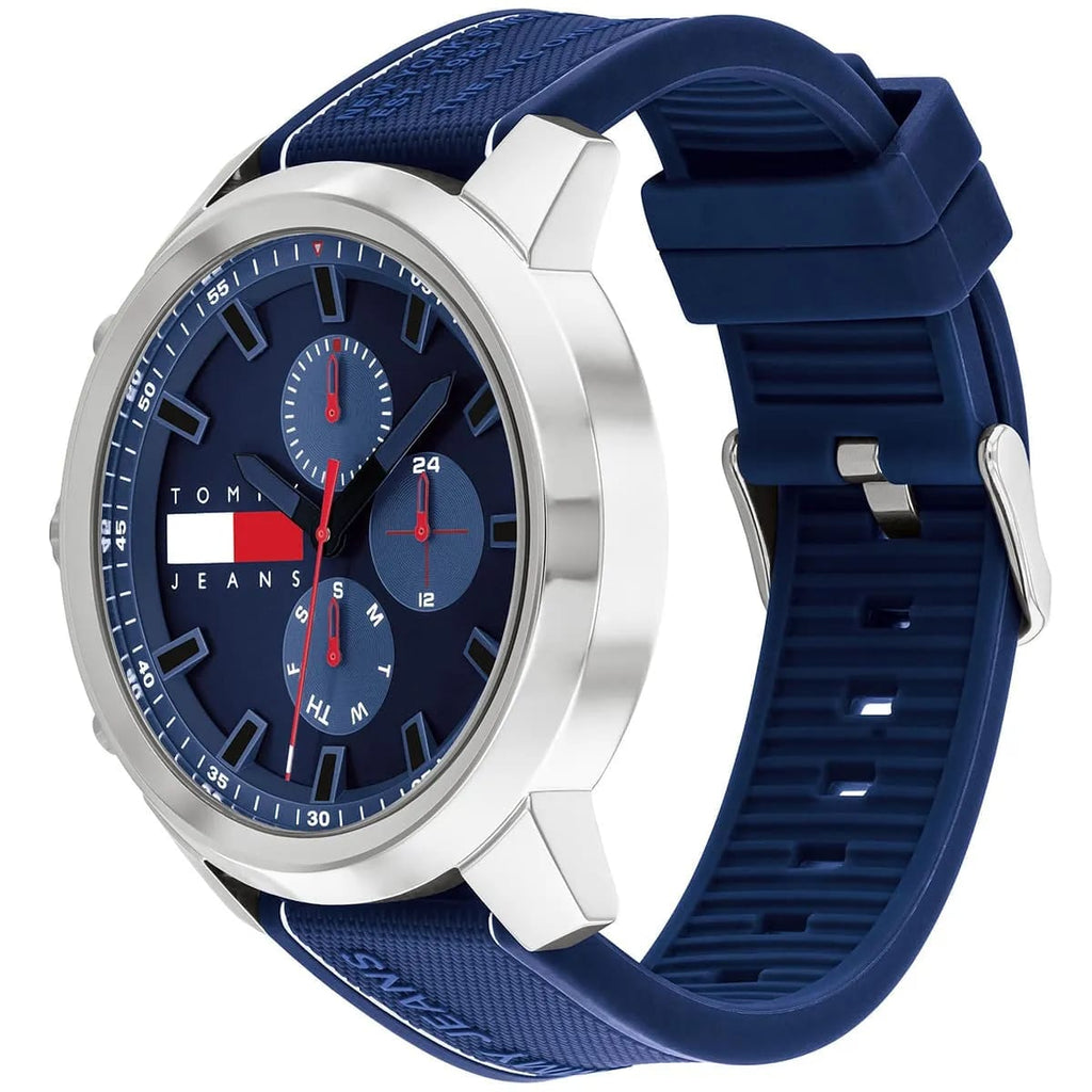 Tommy Hilfiger Jeans Sport 1710582 Men's Quartz Watch – Blue & Blue Silicone Strap