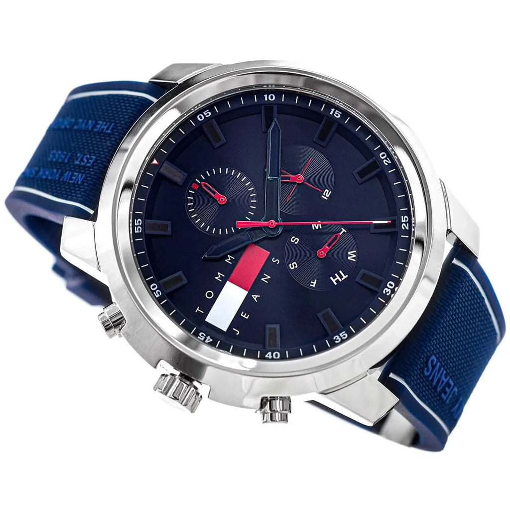 Tommy Hilfiger Jeans Sport 1710582 Men's Quartz Watch – Blue & Blue Silicone Strap