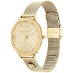 Tommy Hilfiger Signature 1782588 38mm Women's Quartz Watch – Gold Monogram & Gold Stainless Steel Mesh Bracelet
