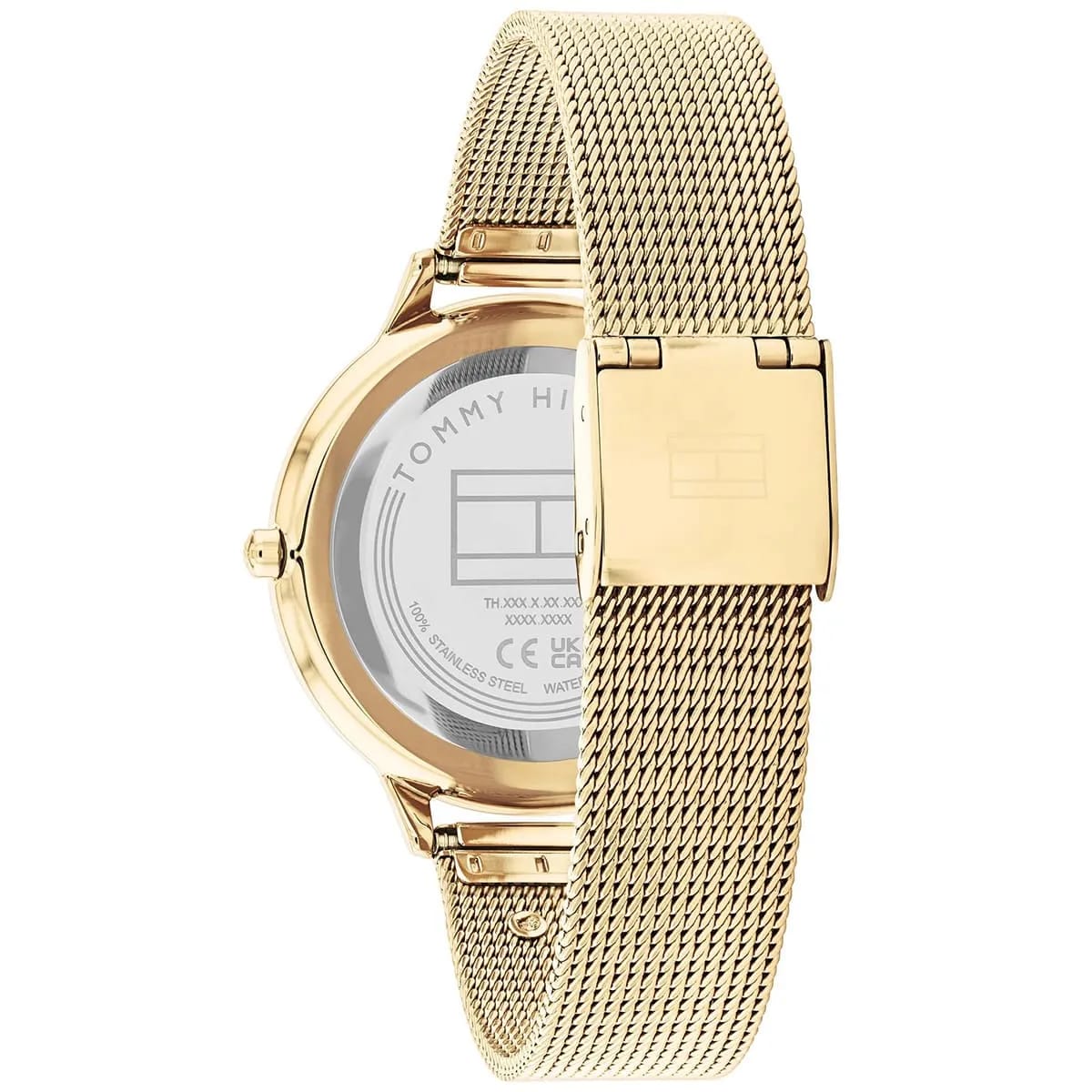 Tommy Hilfiger Signature 1782588 38mm Women's Quartz Watch – Gold Monogram & Gold Stainless Steel Mesh Bracelet