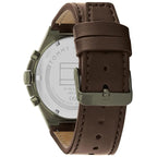 Tommy Hilfiger Signature 1792085 44mm Men's Quartz Watch – Olive Green & Brown Genuine Leather Strap