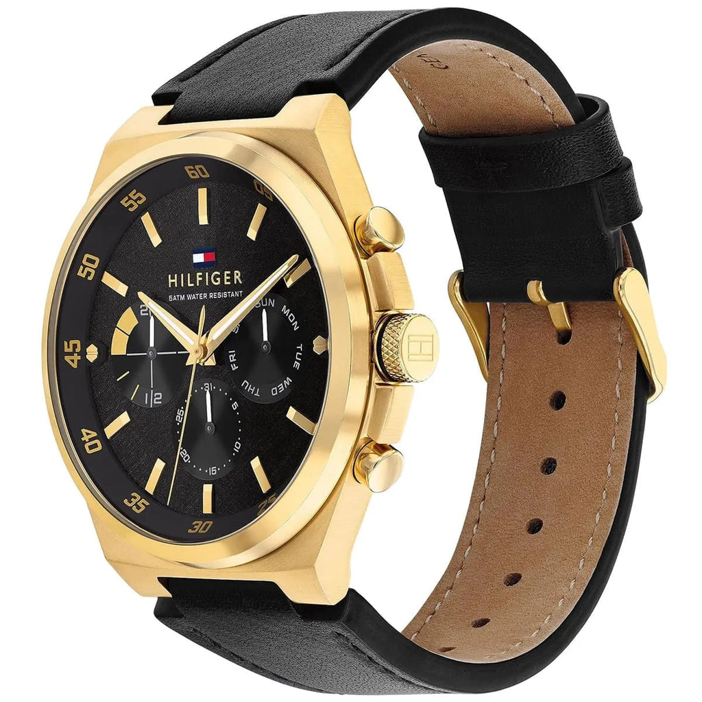 Tommy Hilfiger Signature 1792086 44mm Men's Multi-Function Watch – Black & Silver Stainless Steel Bracelet