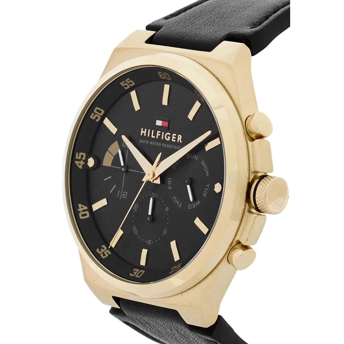 Tommy Hilfiger Signature 1792086 44mm Men's Multi-Function Watch – Black & Silver Stainless Steel Bracelet