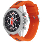 Tommy Hilfiger Signature 1792084 46mm Men's Chronograph Watch – Black & Orange Silicone Strap