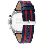 Tommy Hilfiger Signature 1792035 44mm Men's Multi-Function Watch – White & Navy-Red Textile Strap
