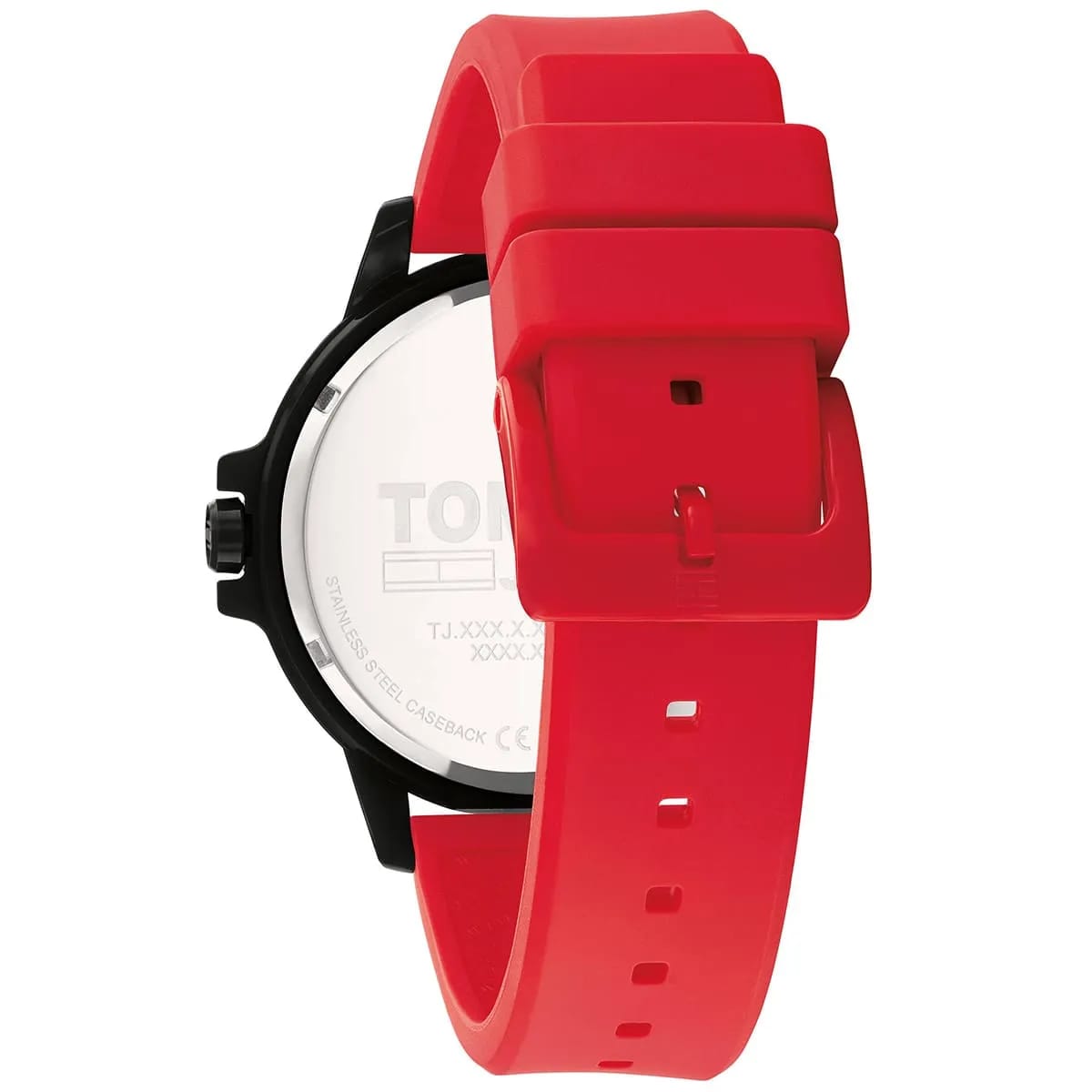 Tommy Hilfiger Houston 1792033 44mm Men's Quartz Watch – Black & Red Silicone Strap