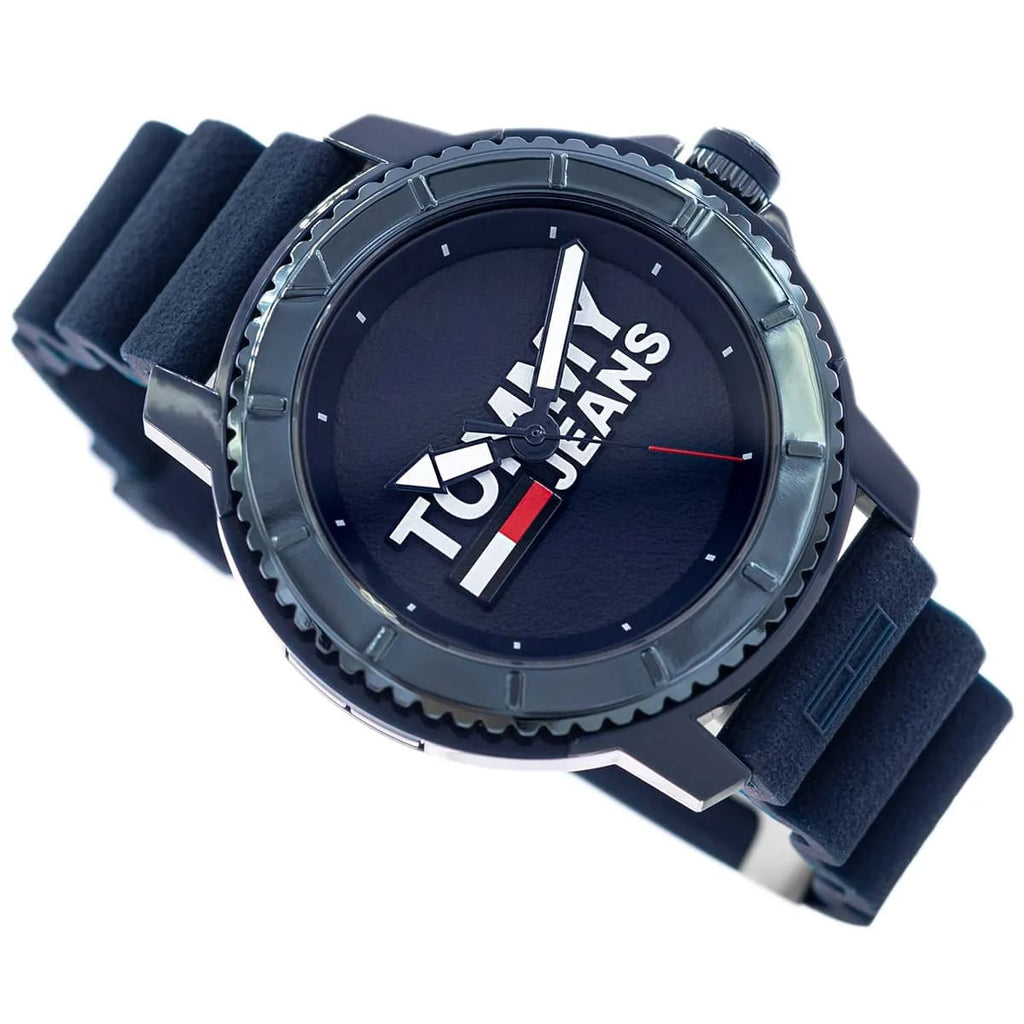 Tommy Hilfiger Tokyo 1792000 46mm Men's Quartz Watch – Blue & Blue Silicone Strap