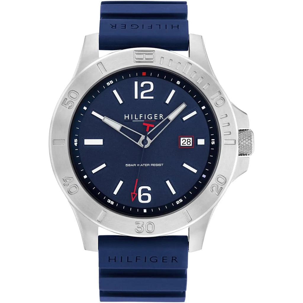 Tommy Hilfiger Ryan 1791991 46mm Men's Quartz Watch – Black & Black Silicone Strap