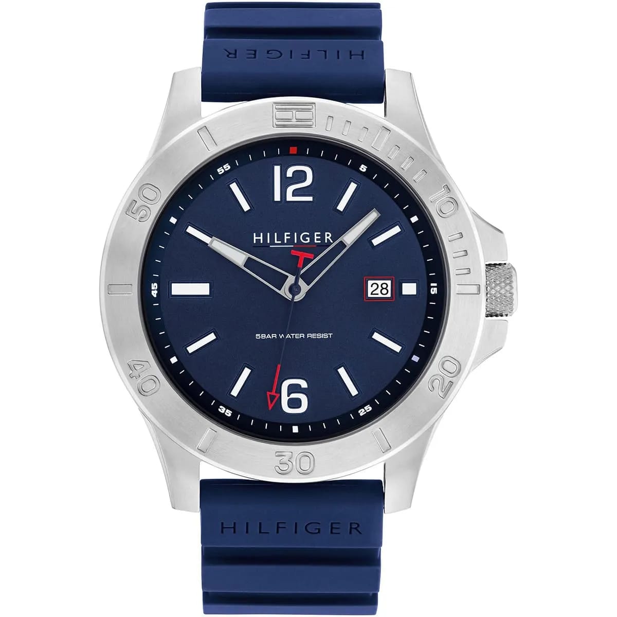Tommy Hilfiger Ryan 1791991 46mm Men's Quartz Watch – Black & Black Silicone Strap
