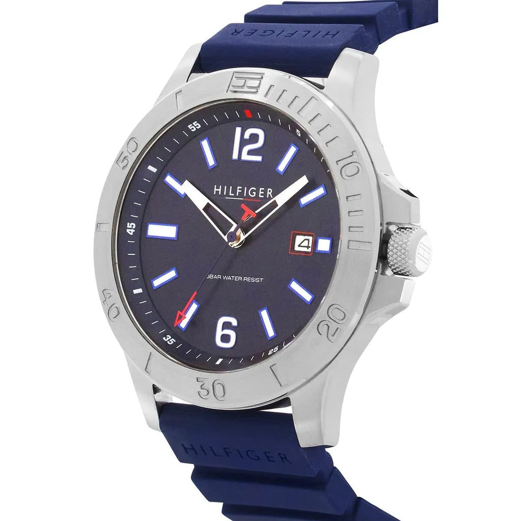 Tommy Hilfiger Ryan 1791991 46mm Men's Quartz Watch – Black & Black Silicone Strap