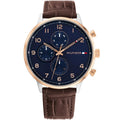 Tommy Hilfiger Leonard 1791987 44mm Men's Multi-Function Watch – Black & Black Genuine Leather Strap