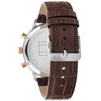 Tommy Hilfiger Leonard 1791987 44mm Men's Multi-Function Watch – Black & Black Genuine Leather Strap