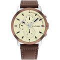 Tommy Hilfiger Jameson 1792053 44mm Men's Multi-Function Watch – Brown & Brown Genuine Leather Strap