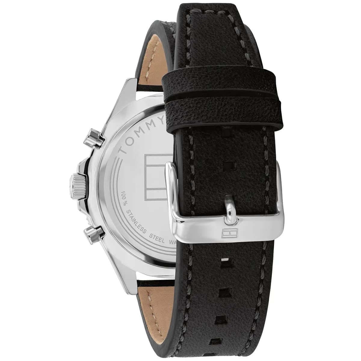 Tommy Hilfiger Larson 1791984 46mm Men's Multi-Function Watch – Black & Black Genuine Leather Strap