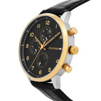 Tommy Hilfiger Leonard 1791986 44mm Men's Multi-Function Watch – Black & Black Genuine Leather Strap