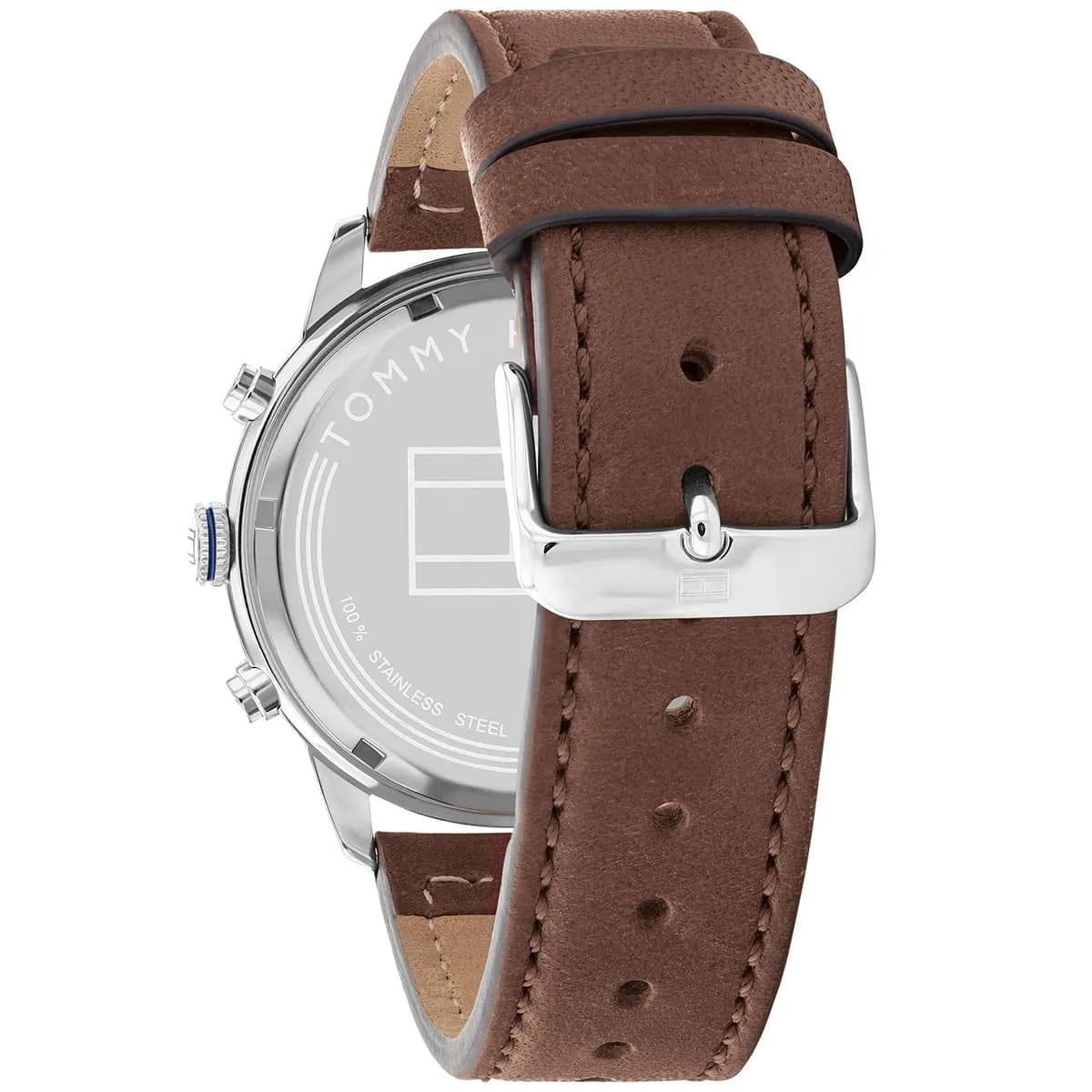 Tommy Hilfiger Jimmy 1791946 46mm Men's Multi-Function Watch – Blue & Brown Genuine Leather Strap