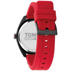 Tommy Hilfiger San Diego 1791929 44mm Men's Quartz Watch – Black & Red Silicone Strap