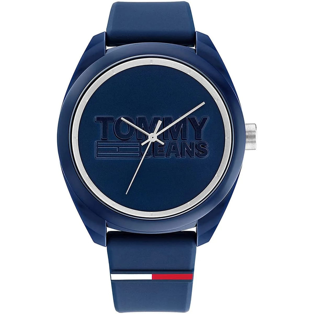 Tommy Hilfiger San Diego 1791927 44mm Men's Quartz Watch – Blue & Blue Silicone Strap