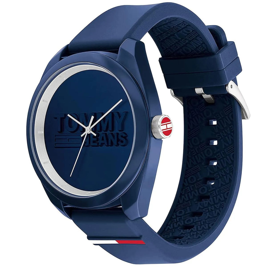 Tommy Hilfiger San Diego 1791927 44mm Men's Quartz Watch – Blue & Blue Silicone Strap
