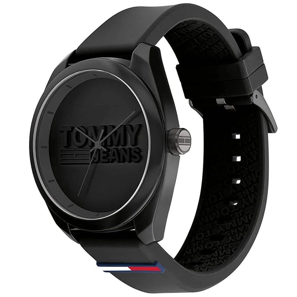 Tommy Hilfiger San Diego 1791928 44mm Men's Quartz Watch – Black & Black Silicone Strap