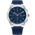 Tommy Hilfiger Connor 1791899 46mm Men's Multi-Function Watch – Blue & Blue Silicone Strap