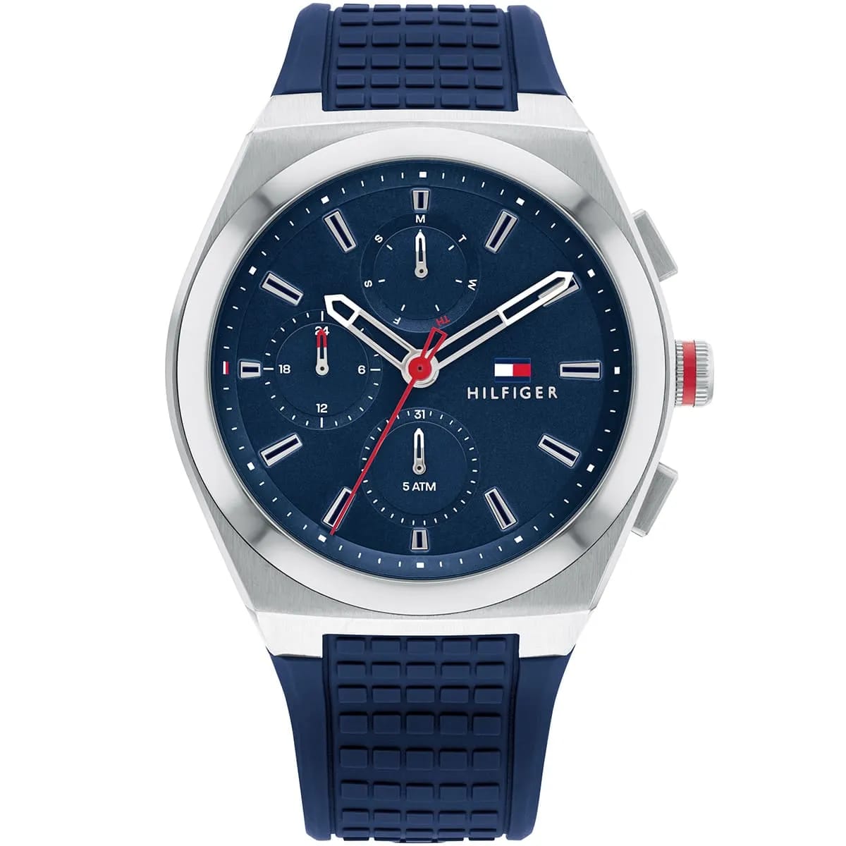 Tommy Hilfiger Connor 1791899 46mm Men's Multi-Function Watch – Blue & Blue Silicone Strap