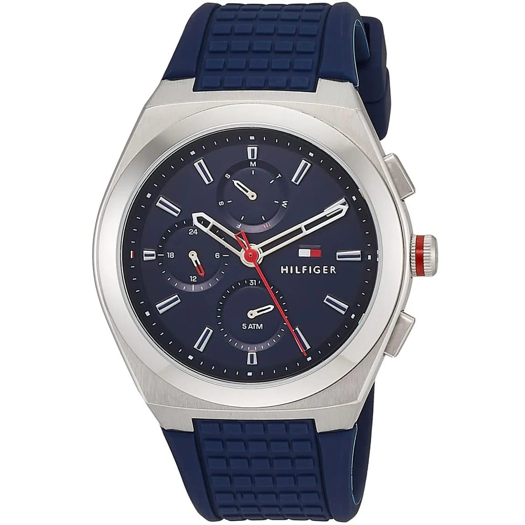 Tommy Hilfiger Connor 1791899 46mm Men's Multi-Function Watch – Blue & Blue Silicone Strap