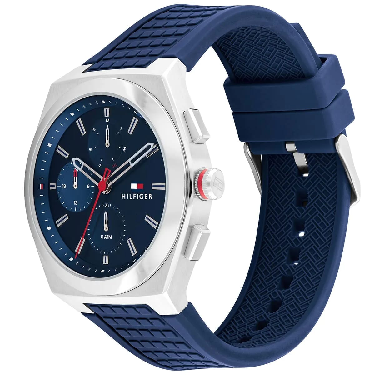 Tommy Hilfiger Connor 1791899 46mm Men's Multi-Function Watch – Blue & Blue Silicone Strap