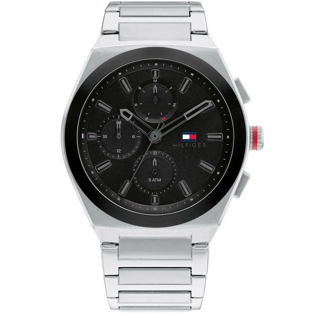 Tommy Hilfiger Connor 1791897 44mm Men's Multi-Function Watch – Black & Silver Stainless Steel Bracelet