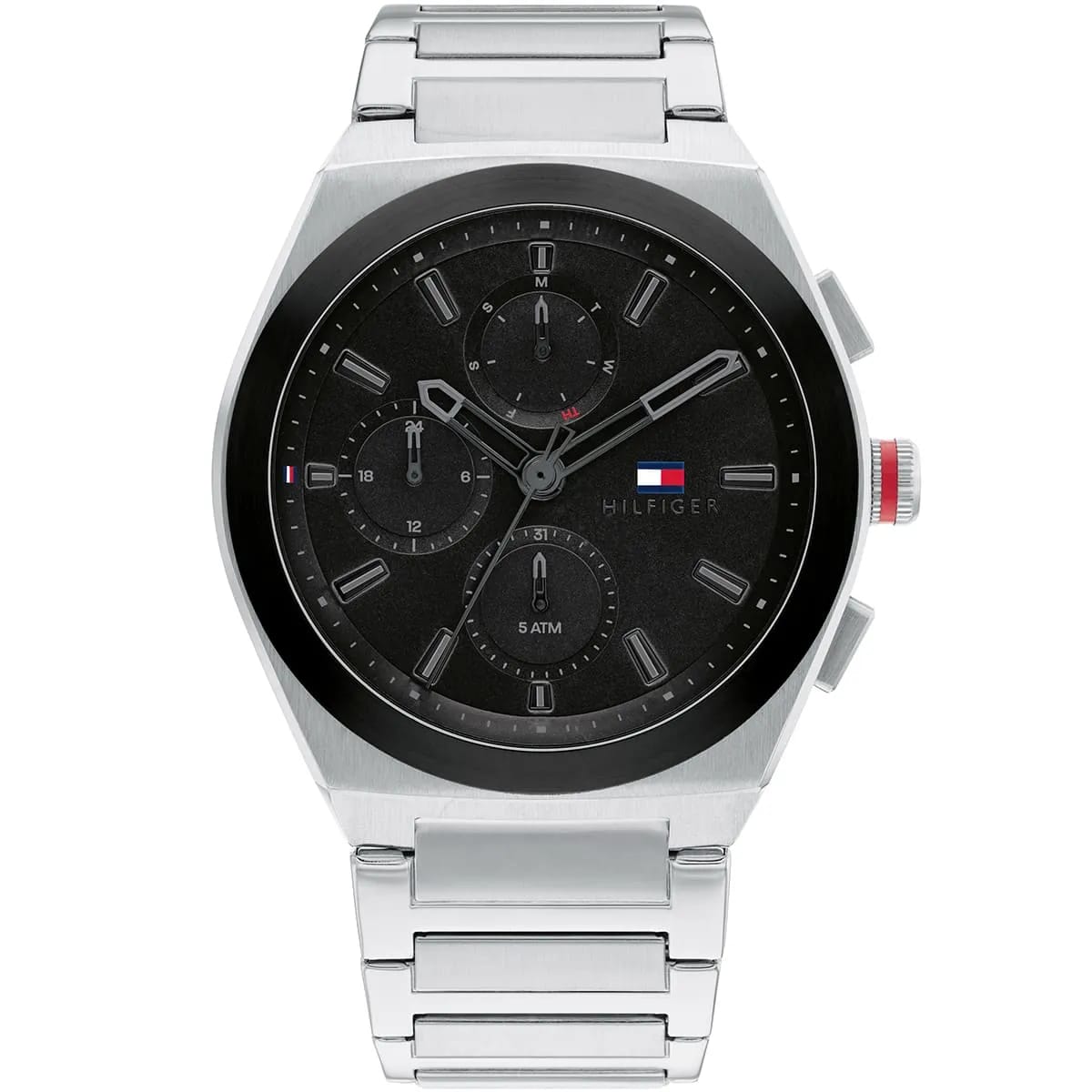 Tommy Hilfiger Connor 1791897 44mm Men's Multi-Function Watch – Black & Silver Stainless Steel Bracelet