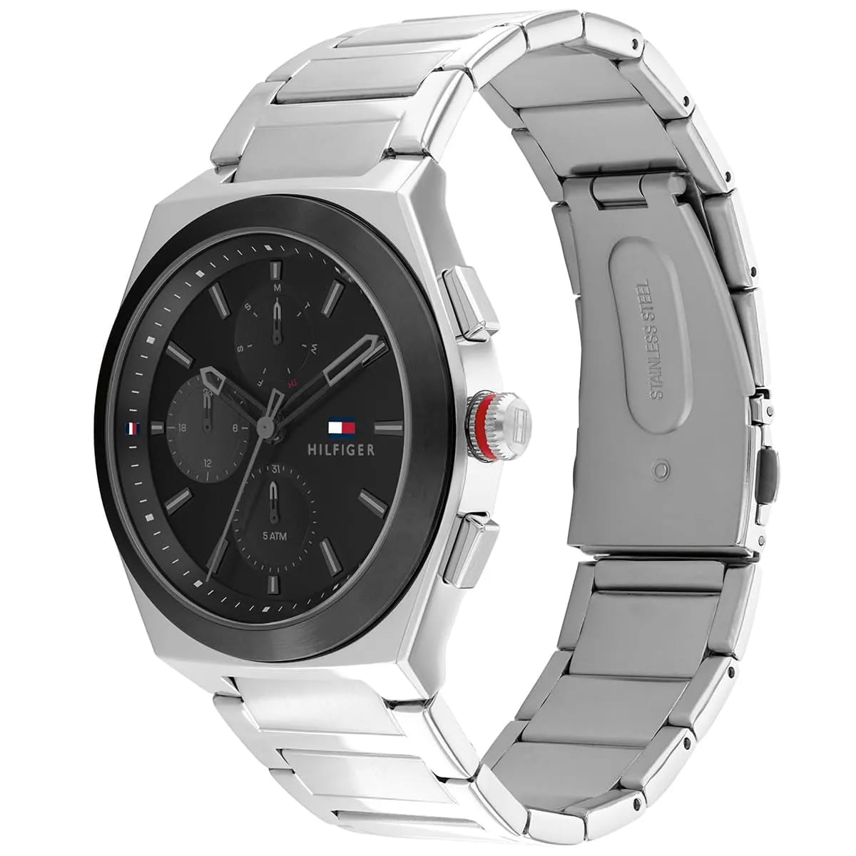 Tommy Hilfiger Connor 1791897 44mm Men's Multi-Function Watch – Black & Silver Stainless Steel Bracelet