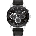 Tommy Hilfiger Harley 1791894 46mm Men's Multi-Function Watch – Black & Black Genuine Leather Strap