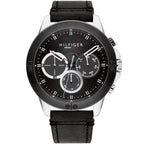 Tommy Hilfiger Harley 1791894 46mm Men's Multi-Function Watch – Black & Black Genuine Leather Strap