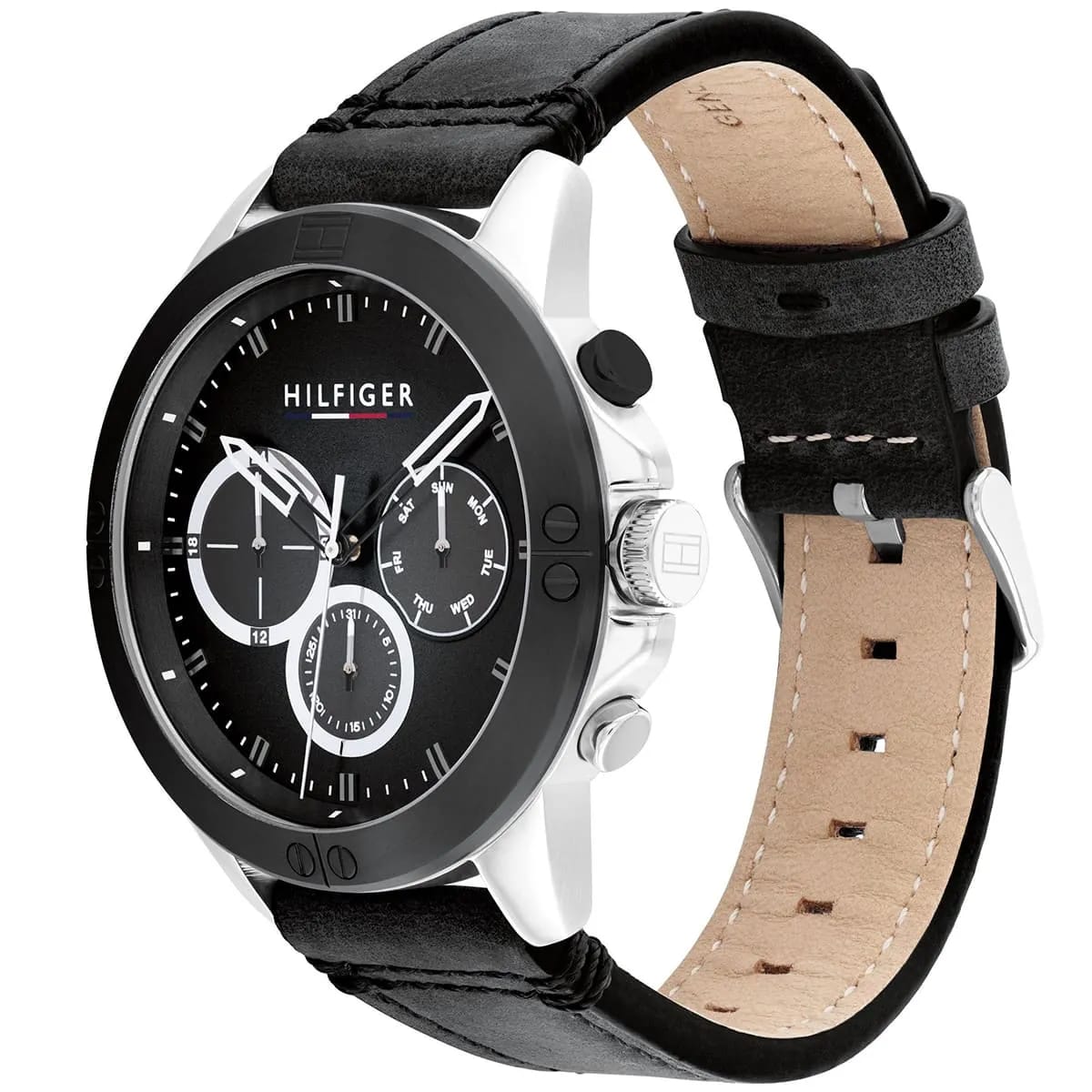 Tommy Hilfiger Harley 1791894 46mm Men's Multi-Function Watch – Black & Black Genuine Leather Strap