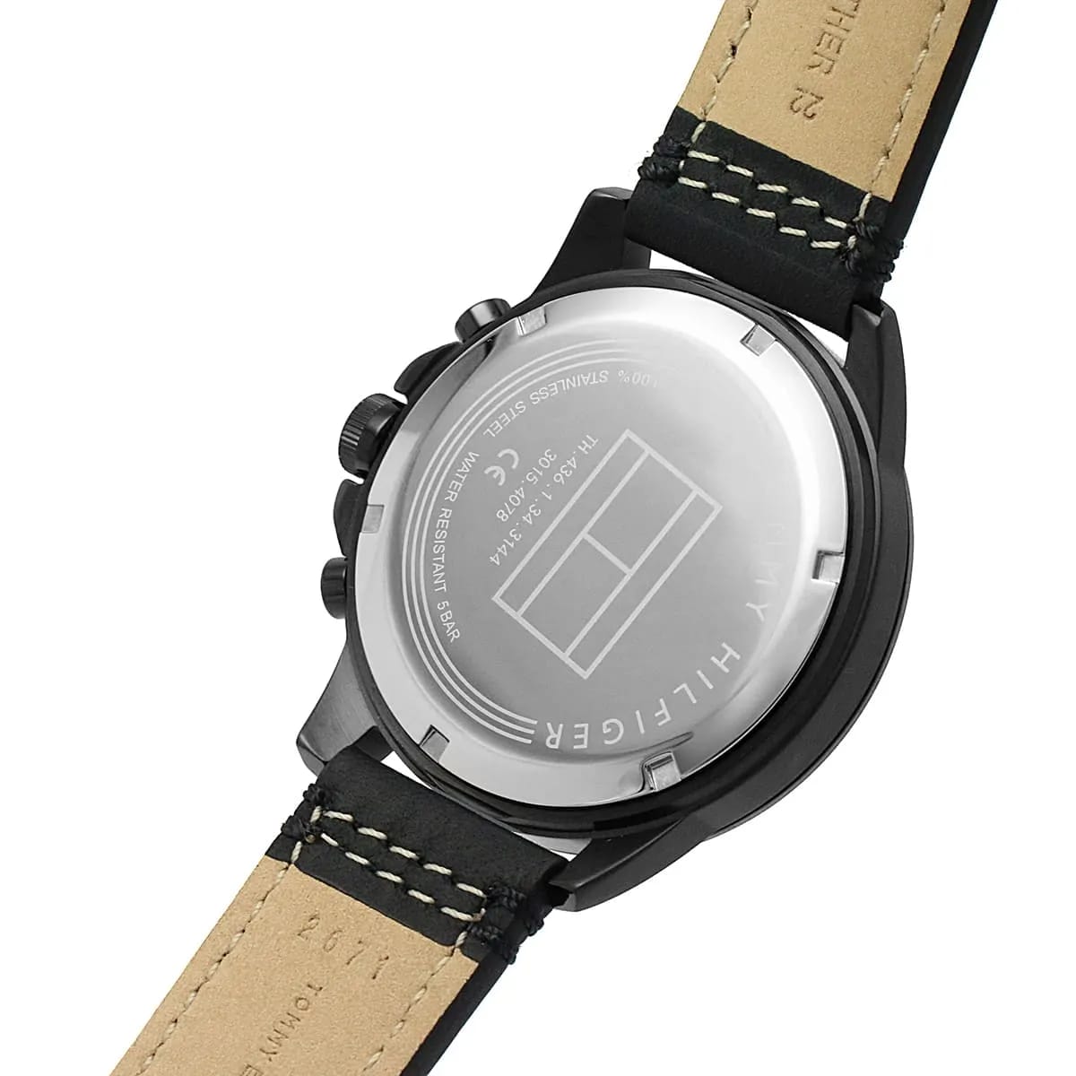 Tommy Hilfiger Harley 1791893 46mm Men's Multi-Function Watch – Black & Black Genuine Leather Strap