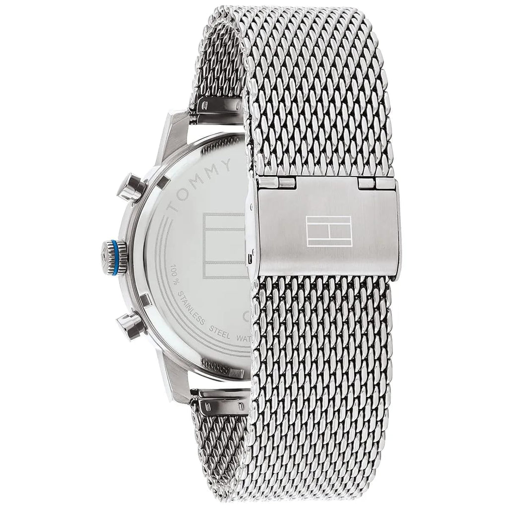 Tommy Hilfiger Sullivan 1791881 44mm Men's Multi-Function Watch – Blue & Silver Stainless Steel Mesh Bracelet