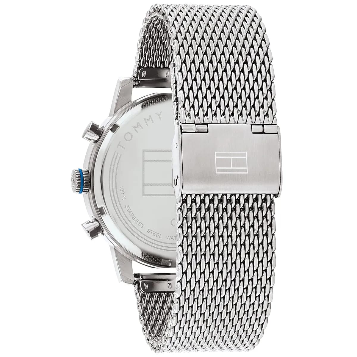 Tommy Hilfiger Sullivan 1791881 44mm Men's Multi-Function Watch – Blue & Silver Stainless Steel Mesh Bracelet