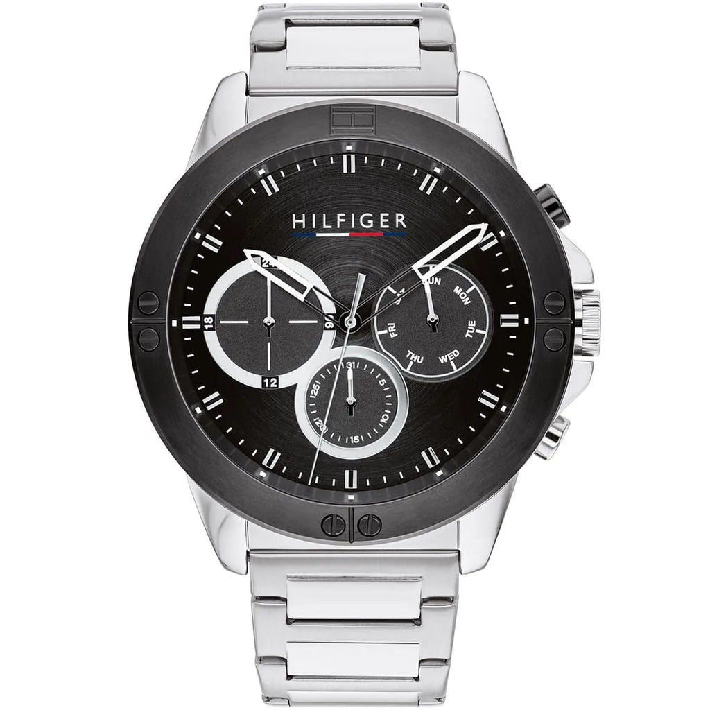 Tommy Hilfiger Harley 1791890 46mm Men's Multi-Function Watch – Black & Silver Stainless Steel Bracelet