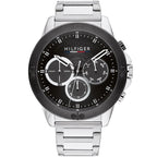 Tommy Hilfiger Harley 1791890 46mm Men's Multi-Function Watch – Black & Silver Stainless Steel Bracelet