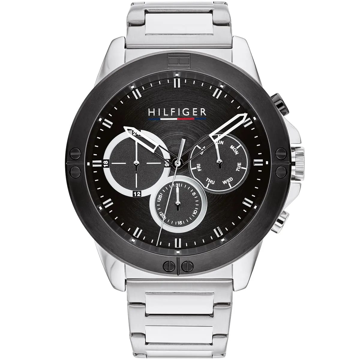 Tommy Hilfiger Harley 1791890 46mm Men's Multi-Function Watch – Black & Silver Stainless Steel Bracelet