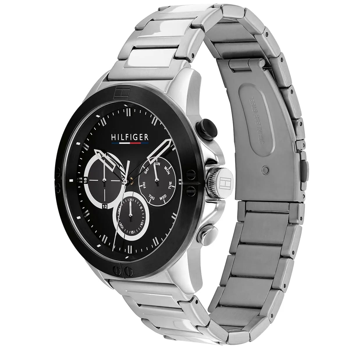 Tommy Hilfiger Harley 1791890 46mm Men's Multi-Function Watch – Black & Silver Stainless Steel Bracelet